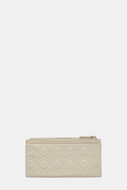 ECRU MONOGRAM LEATHER WALLET 3