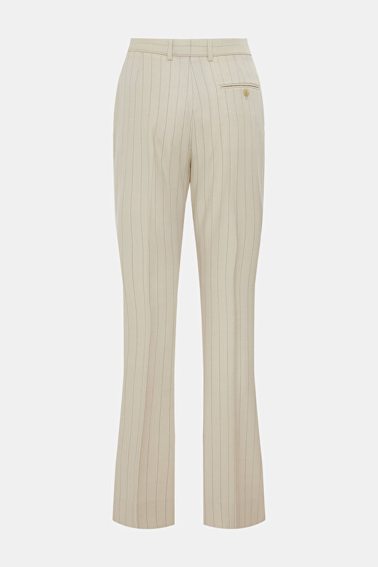 CREAM STRAIGHT CUT TROUSERS 2