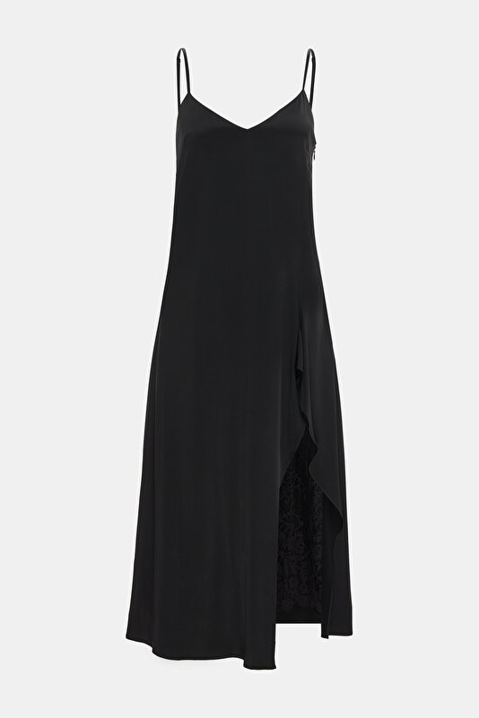 SİYAH MİDİ ELBİSE