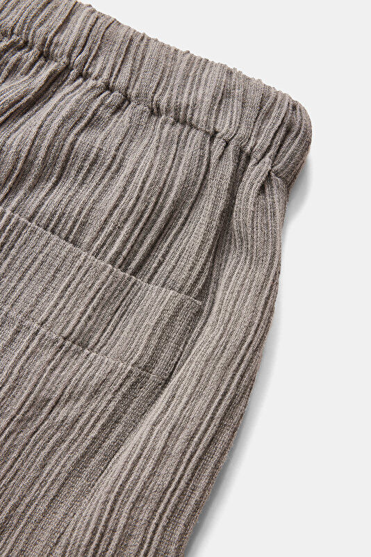 GREY PLISSE WIDE LEG TROUSERS 3
