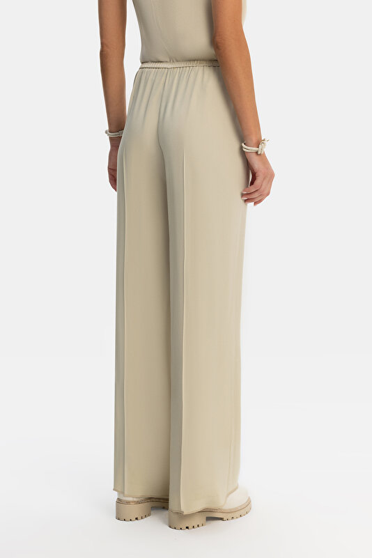 BEIGE WIDE LEG TROUSERS 2