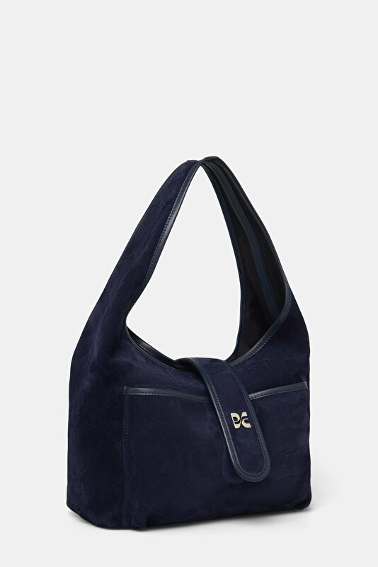 NAVY BLUE LEATHER BAG 2