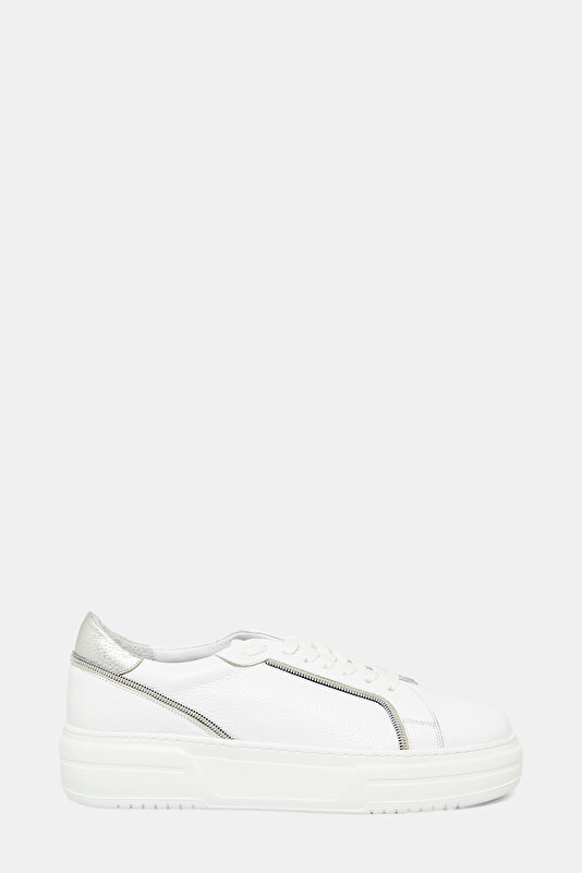 SILVER LEATHER SNEAKER KADIN