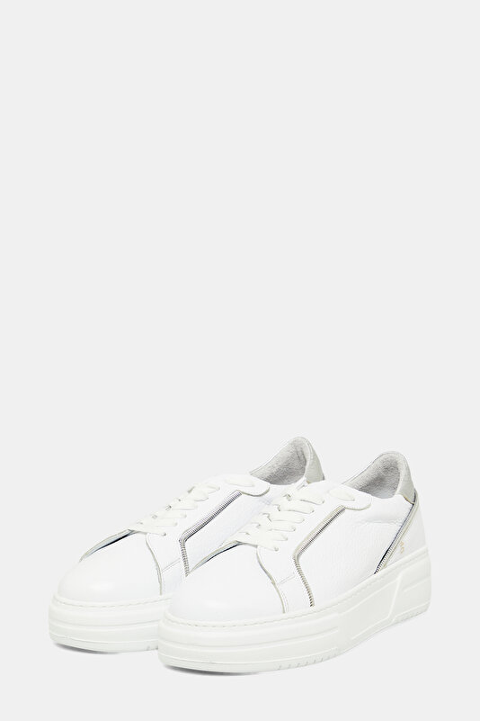 SILVER LEATHER SNEAKER KADIN 2