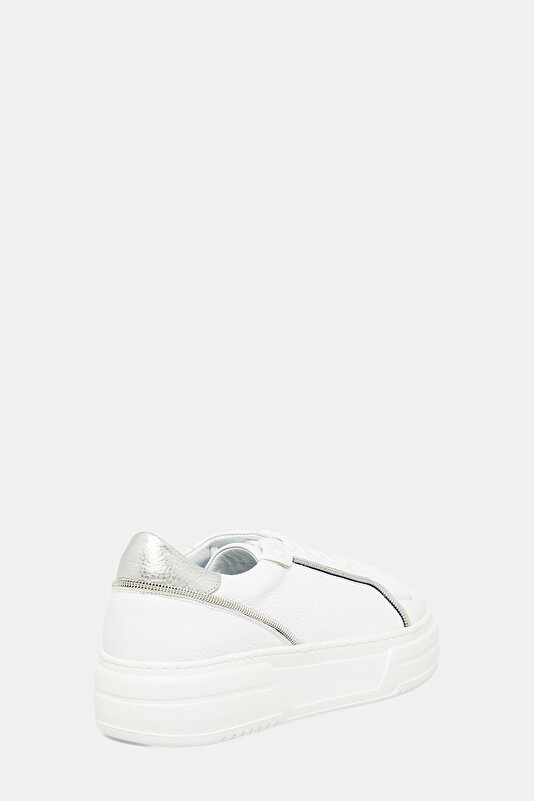 SILVER LEATHER SNEAKER KADIN 3