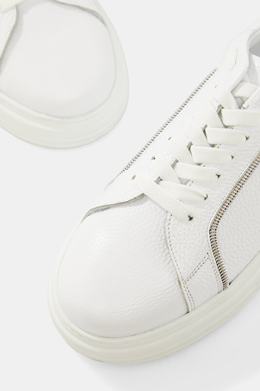 SILVER LEATHER SNEAKER KADIN 4