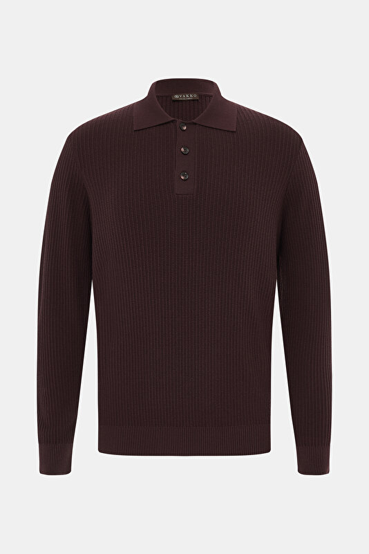 MAROON POLO NECK TRICOT