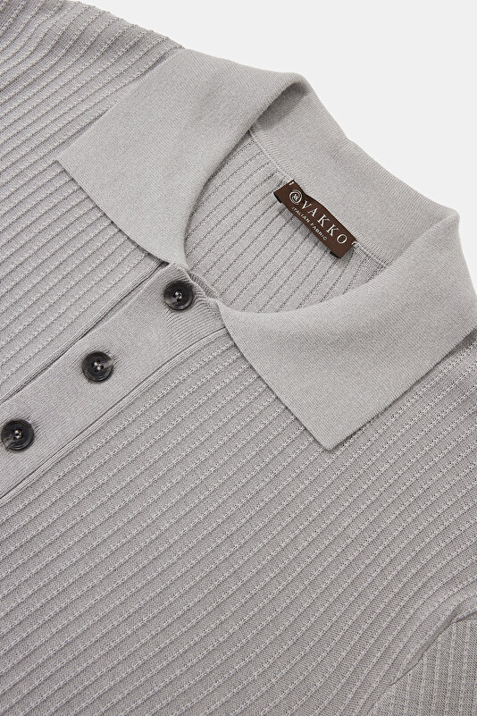 LIGHT GREY POLO NECK TRICOT 3