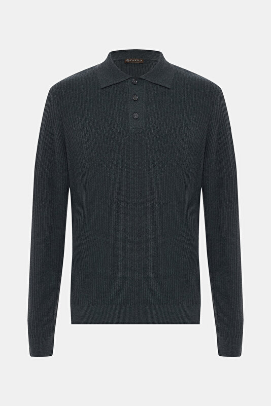 SMOKED POLO NECK TRICOT