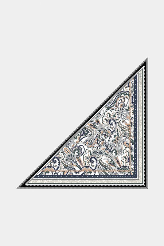 SALMON PAISLEY PATTERNED CASHMERE/SILK SHAWL