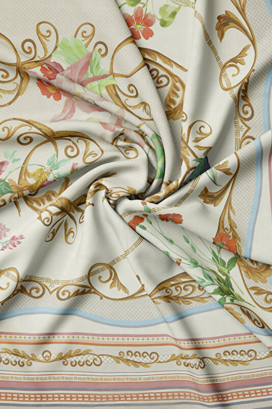 MINK FLORAL PATTERN VOILE SHAWL 2