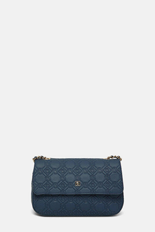 LACİVERT MONOGRAM DERİ ÇANTA 2