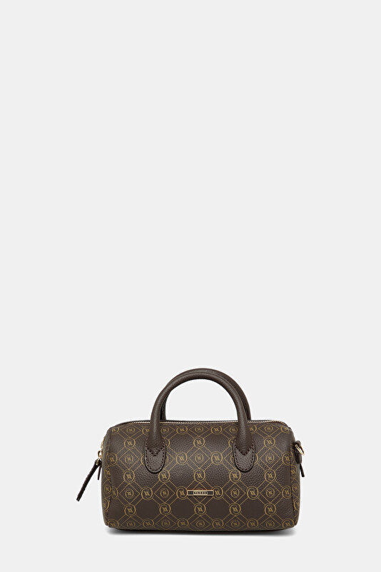 BEIGE MONOGRAM LEATHER BAG 2