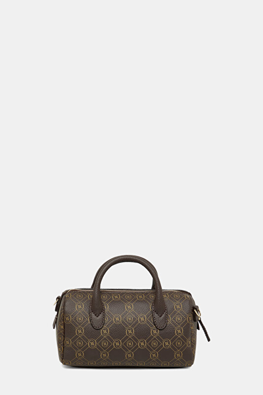 BEIGE MONOGRAM LEATHER BAG 4