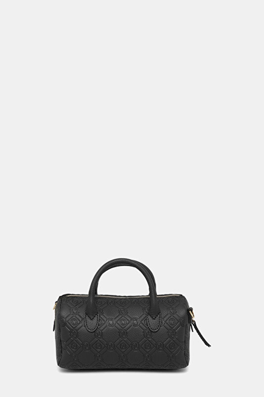 BLACK MONOGRAM LEATHER BAG 4