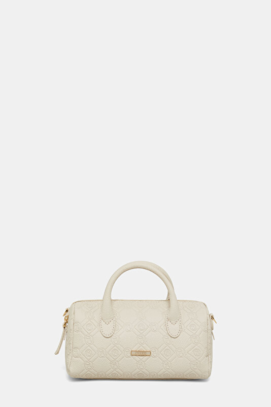 ECRU MONOGRAM LEATHER BAG