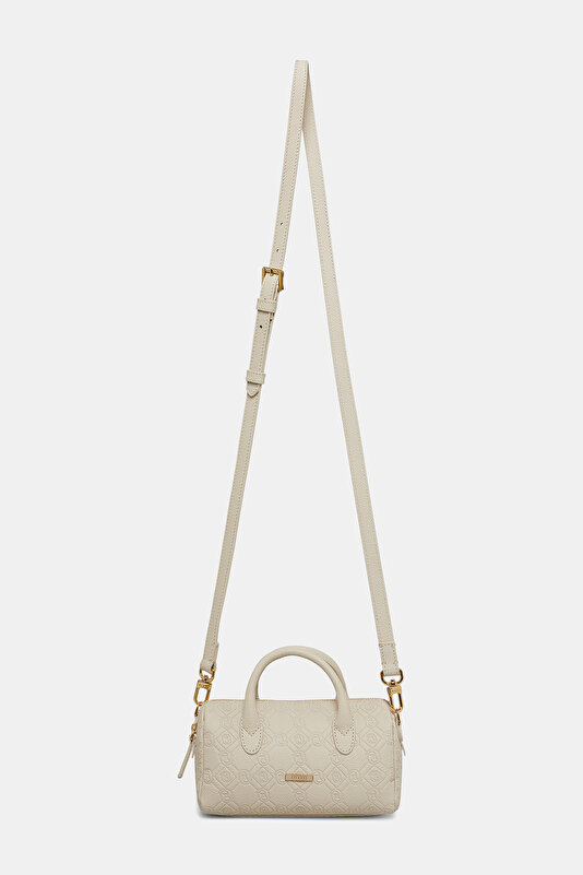 ECRU MONOGRAM LEATHER BAG 2
