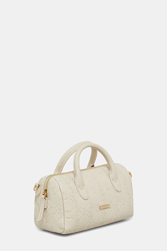 ECRU MONOGRAM LEATHER BAG 3