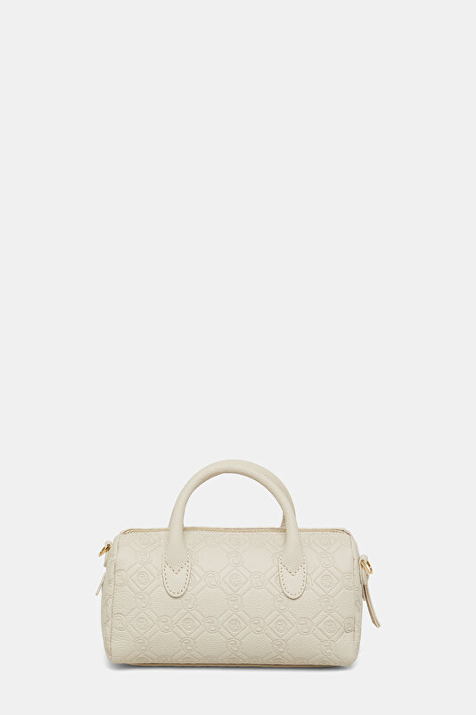 ECRU MONOGRAM LEATHER BAG 4
