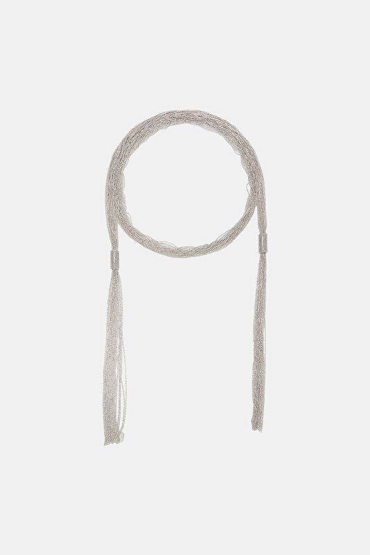 SILVER LOCKSTITCH BRASS, BELL METAL NECKLACE 2