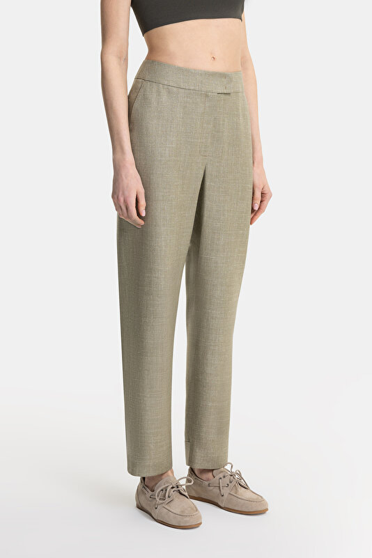 KHAKI STRAIGHT CUT TROUSERS 2