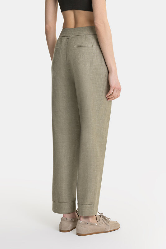 KHAKI STRAIGHT CUT TROUSERS 3