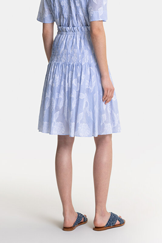 WHITE STRIPED MIDI SKIRT 3