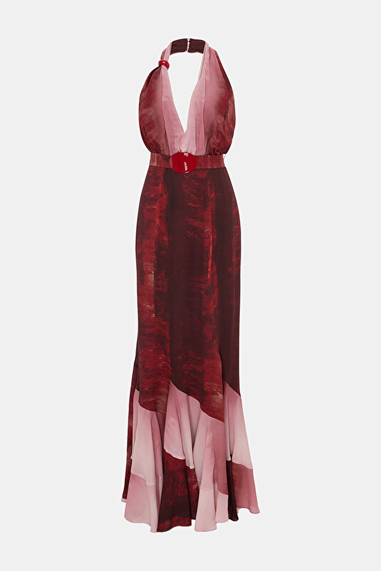 MULTICOLOR DEGRADE DESIGN MAXI DRESS