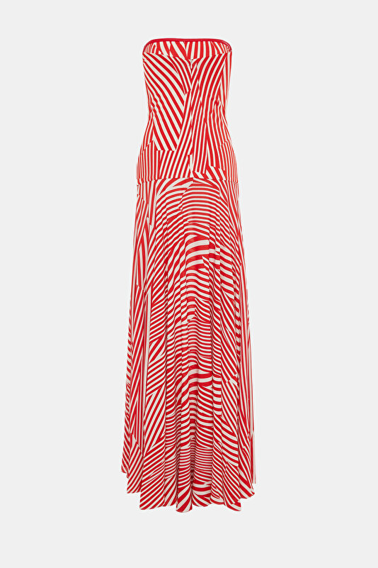 ECRU STRİPED DRESS 2