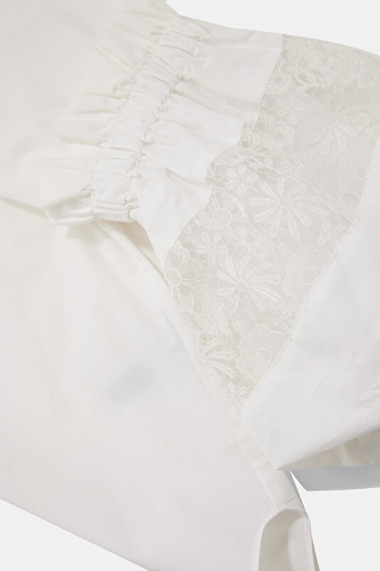 WHİTE 3/4 SLEEVES BLOUSE 4