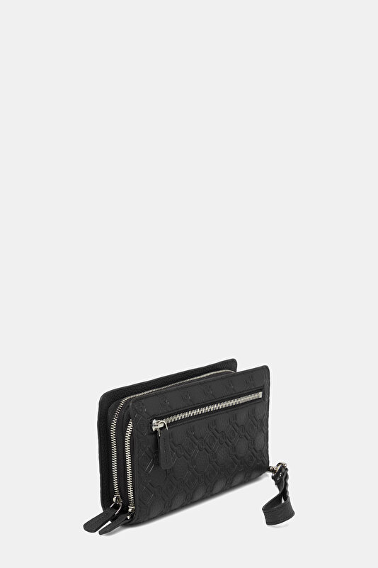 BLACK MONOGRAM LEATHER BAG 2