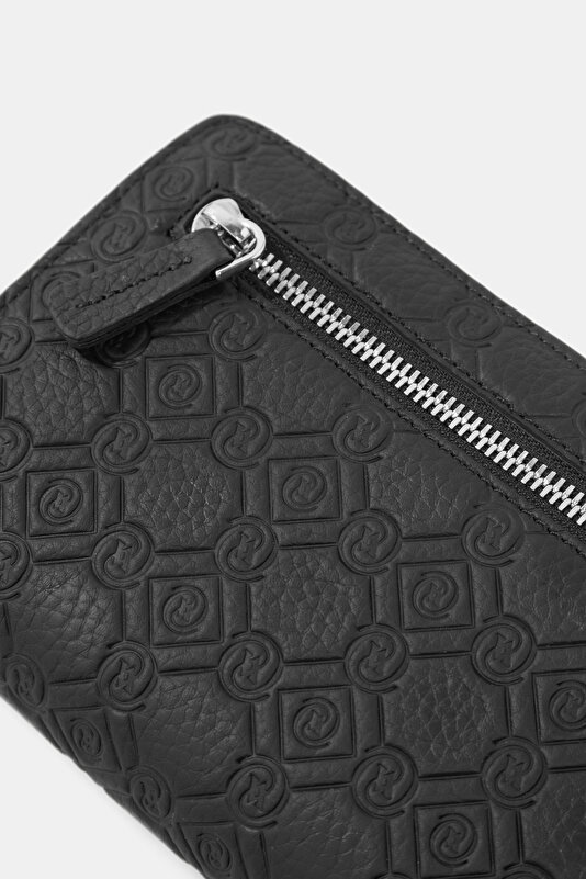 BLACK MONOGRAM LEATHER BAG 4