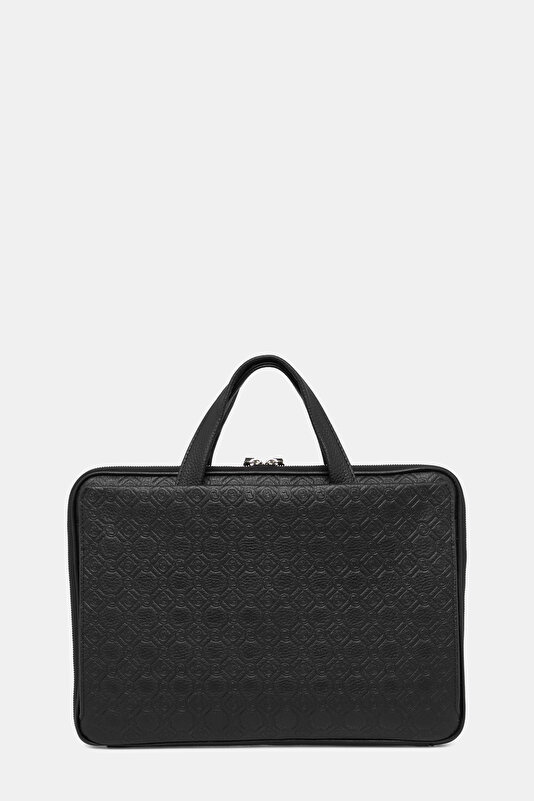 BLACK MONOGRAM LEATHER BAG 4