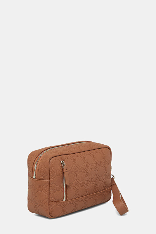 TAN MONOGRAM LEATHER BAG 2