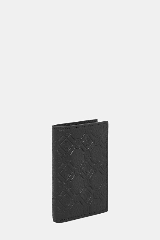BLACK MONOGRAM LEATHER WALLET 2