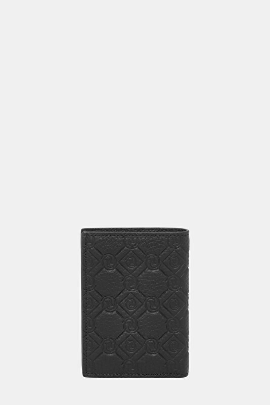 BLACK MONOGRAM LEATHER WALLET 3