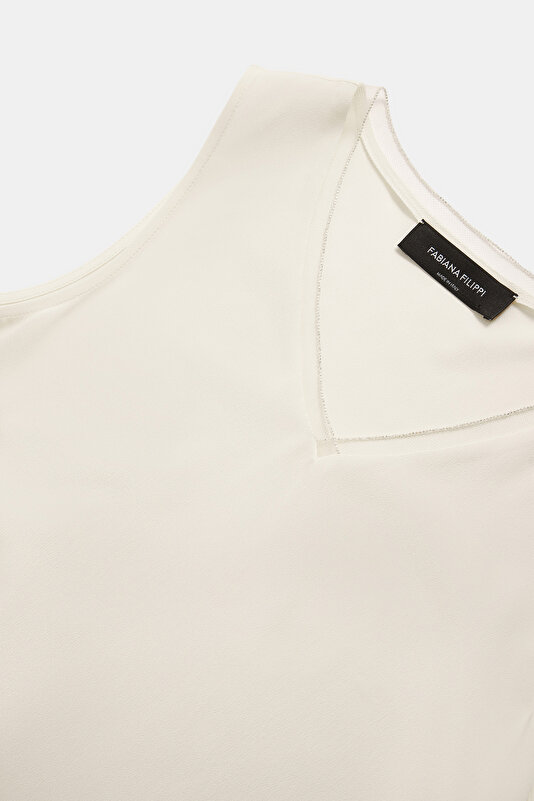 ECRU V NECK SLEEVELESS BLOUSE 3