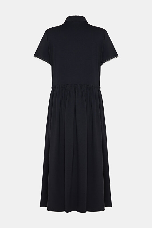 WHITE SHORT SLEEVE BELOW THE KNEE DRESS 2