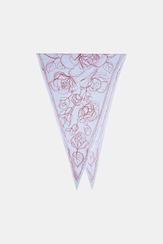 RED STRIPED PATTERNED FOULARD