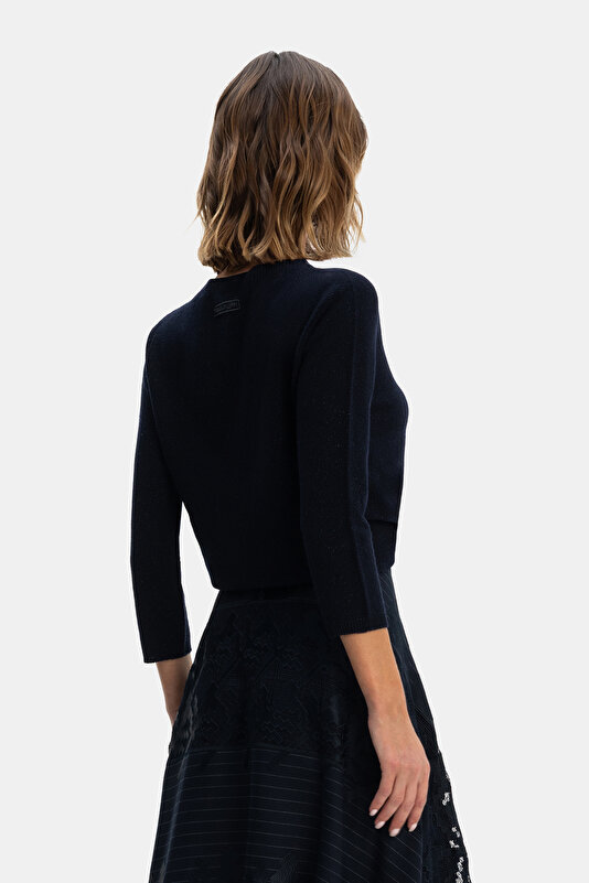 NAVY BLUE BASIC / ROUND NECKLINE TRICOT 2