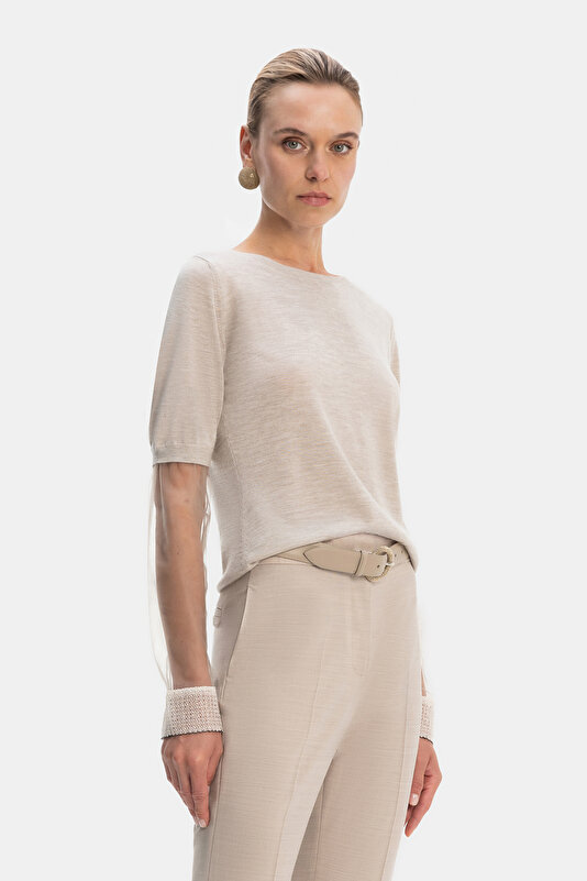 ECRU BASIC / ROUND NECKLINE TRICOT