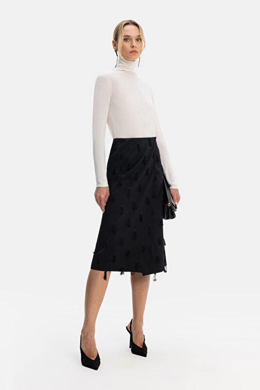 NAVY BLUE MIDI SKIRT
