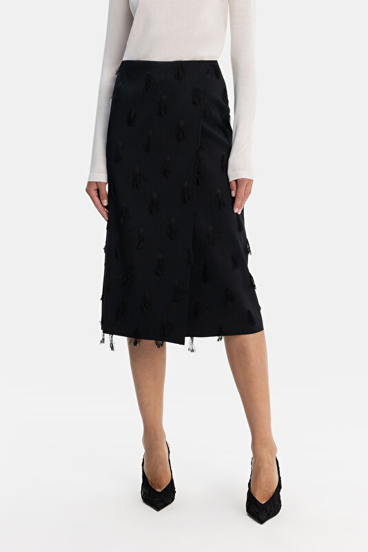 NAVY BLUE MIDI SKIRT 2