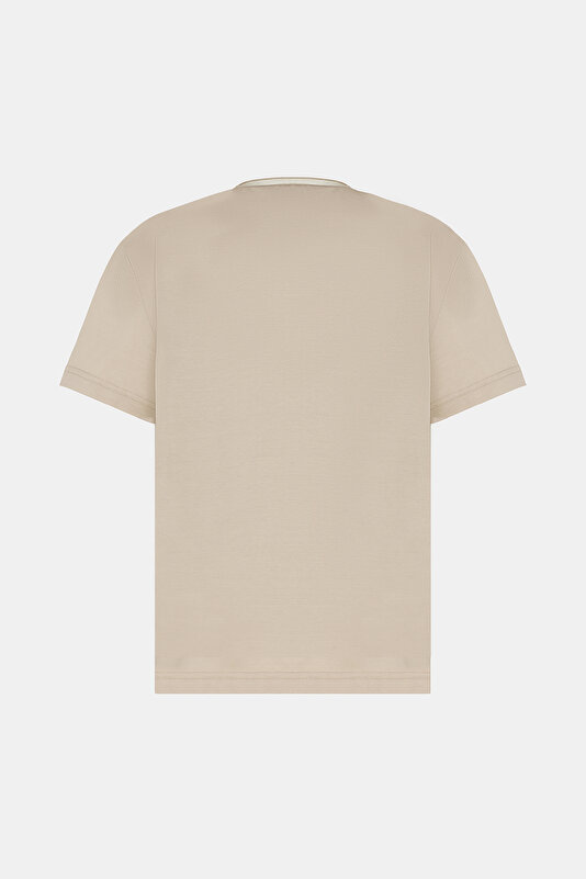 ECRU V NECK SHORT SLEEVE TSHIRT 2