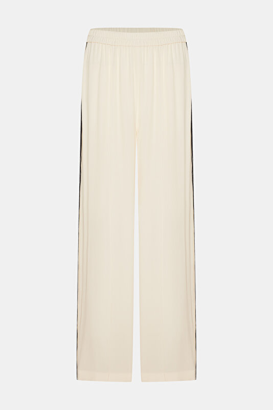 NAVY BLUE LOCKSTITCH WIDE LEG TROUSERS