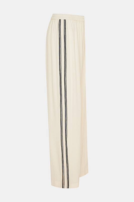NAVY BLUE LOCKSTITCH WIDE LEG TROUSERS 3