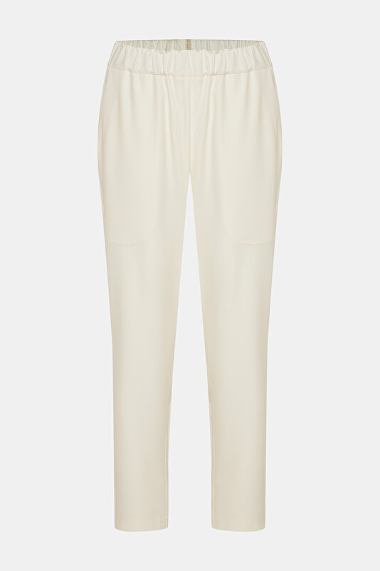 ECRU LOCKSTITCH SKINNY LEG TROUSERS