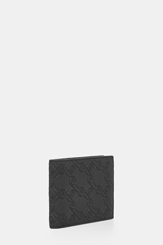 BLACK MONOGRAM LEATHER WALLET 2