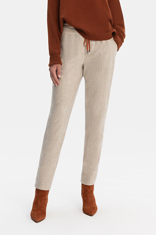 BEIGE SKINNY LEG TROUSERS 2