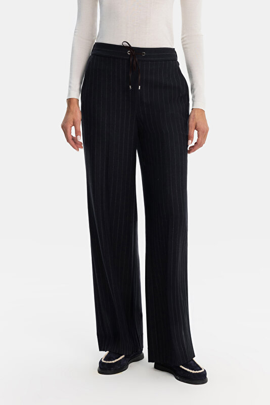 GREY STRIPED STRAIGHT CUT TROUSERS 2